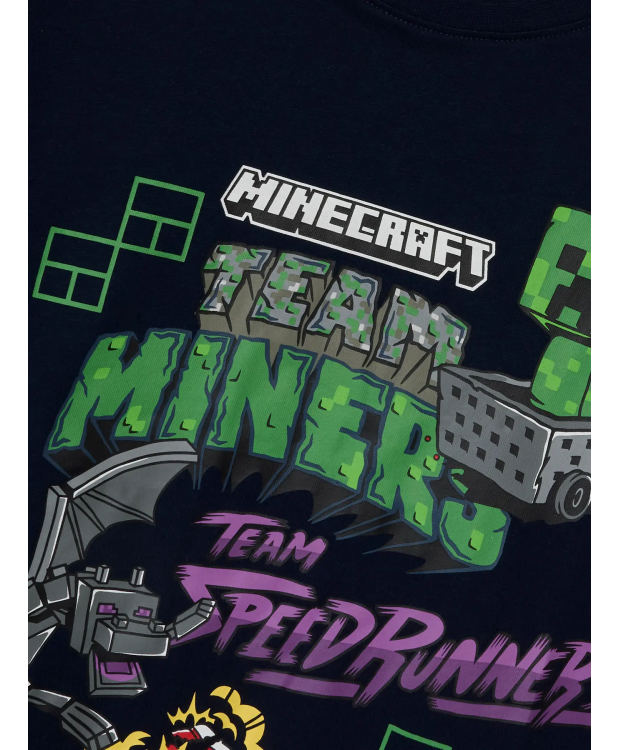 Name It Minecraft T-shirt i marineblå til dreng billede 4