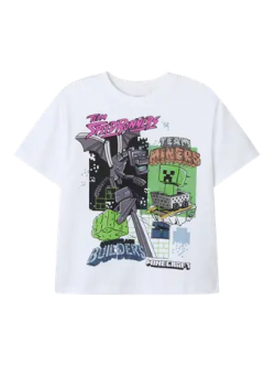 Name It Minecraft T-shirt i hvid til dreng