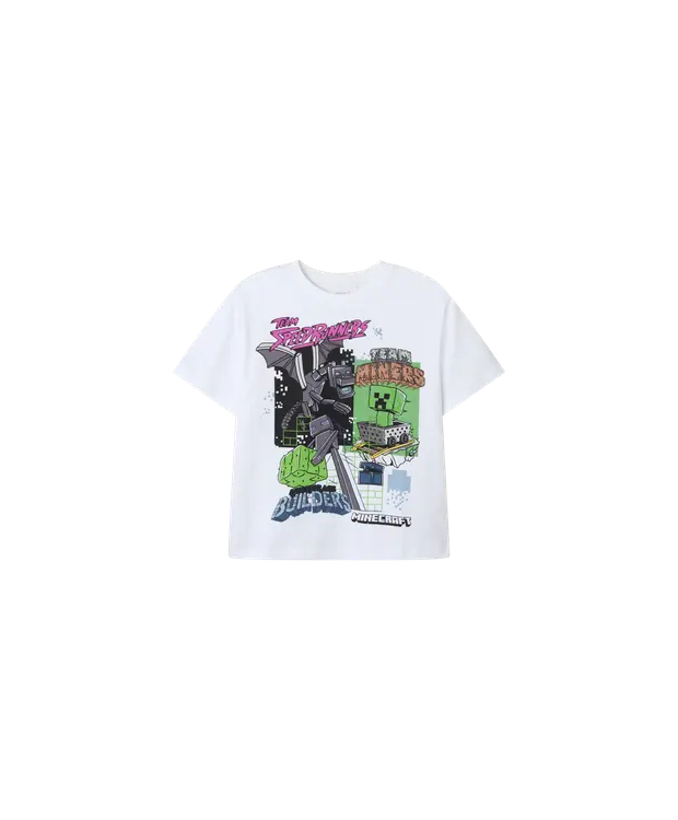 Name It Minecraft T-shirt i hvid til dreng billede 1