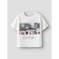Name it "MONET" T-shirt i hvid til piger