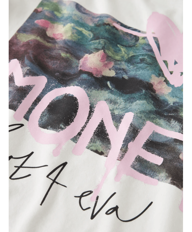 Name it "MONET" T-shirt i hvid til piger billede 3