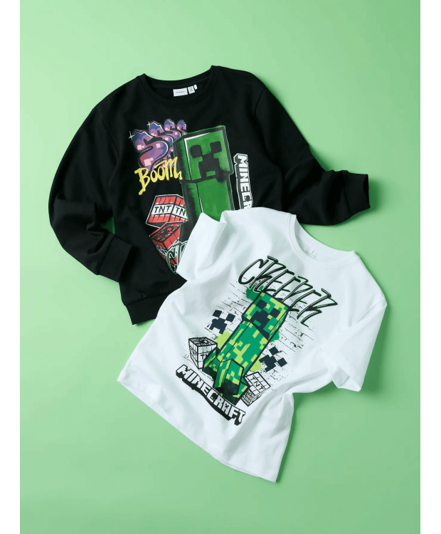 Name It Minecraft graffiti T-shirt i hvid til dreng billede 6
