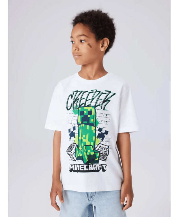 Name It Minecraft graffiti T-shirt i hvid til dreng billede 1
