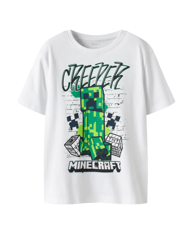 Name It Minecraft graffiti T-shirt i hvid til dreng billede 2