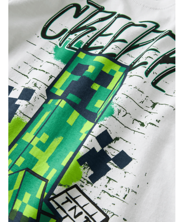Name It Minecraft graffiti T-shirt i hvid til dreng billede 3