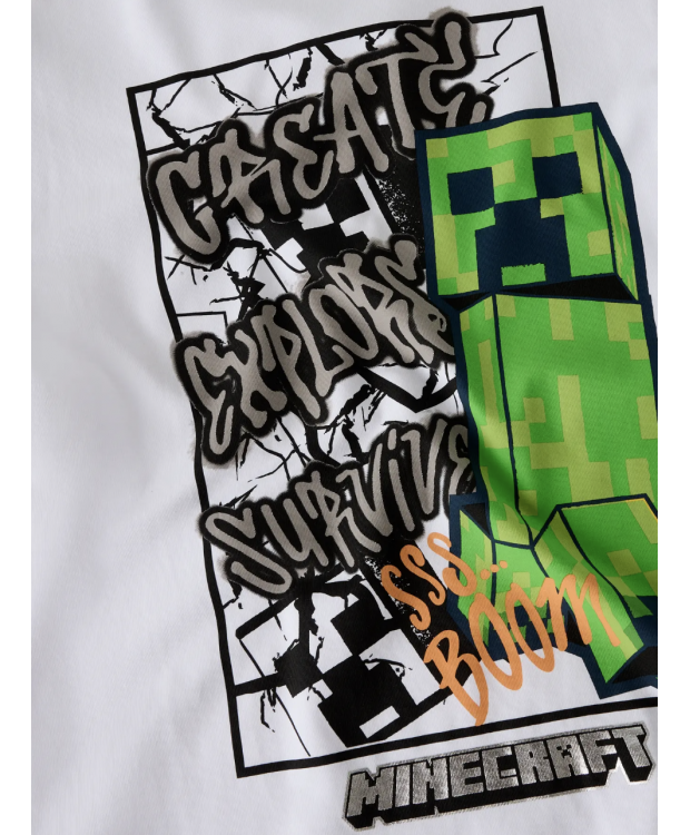 Name It Minecraft T-shirt i hvid til drenge billede 2