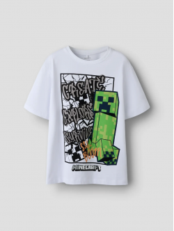 Name It Minecraft T-shirt i hvid til drenge