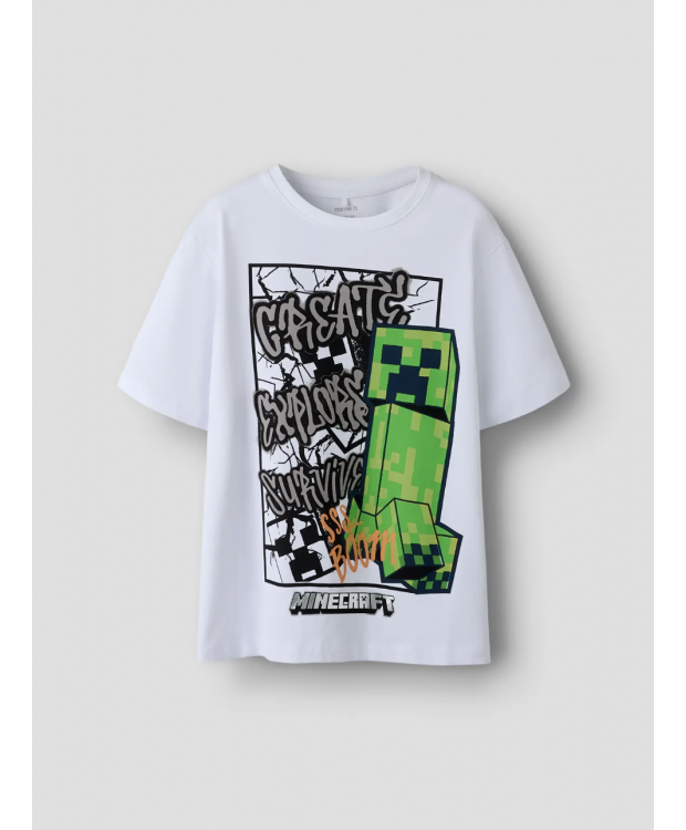 Name It Minecraft T-shirt i hvid til drenge billede 1