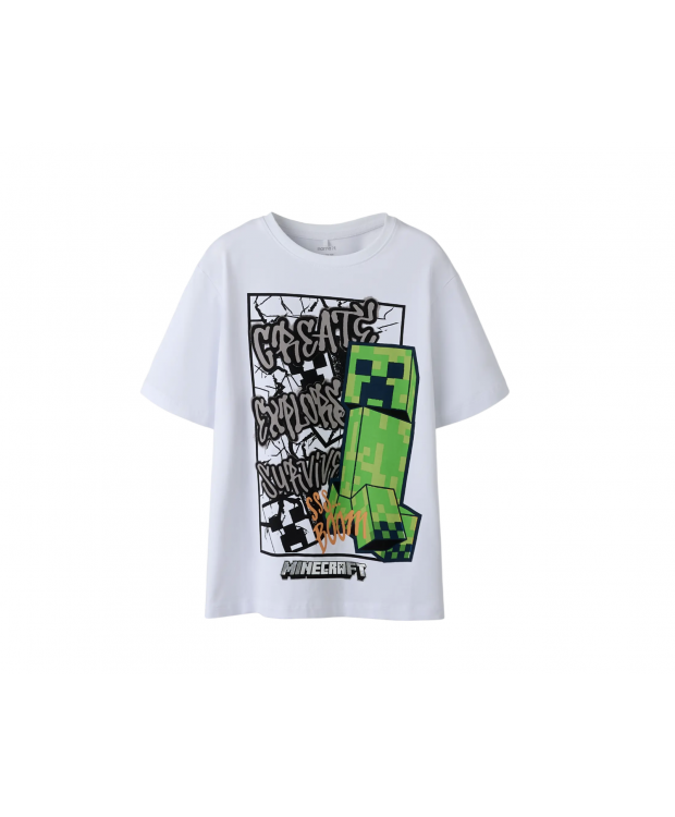 Name It Minecraft T-shirt i hvid til drenge billede 4