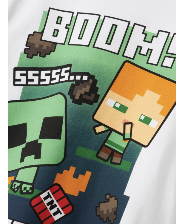 Name It Minecraft langærmet T-shirt i hvid til dreng billede 2
