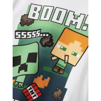Name It Minecraft langærmet T-shirt i hvid til dreng