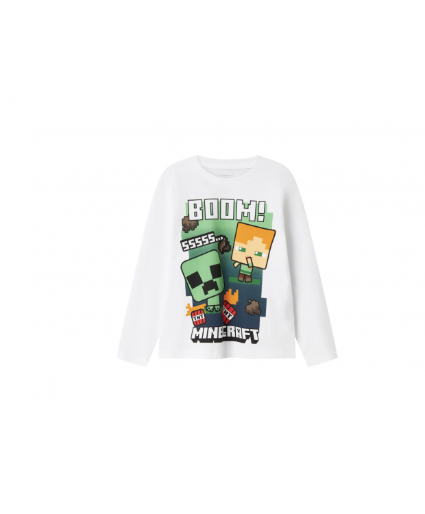 Name It Minecraft langærmet T-shirt i hvid til dreng billede 5