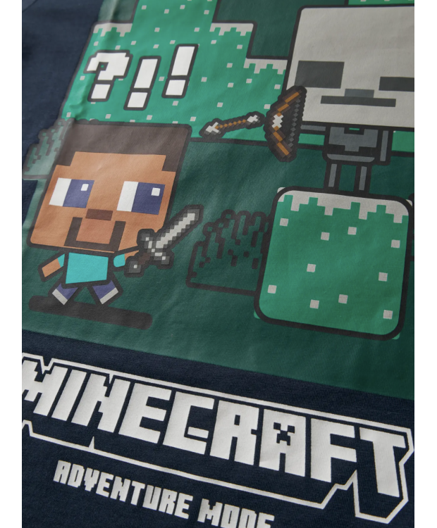 Name It Minecraft langærmet T-shirt i marineblå til dreng billede 2
