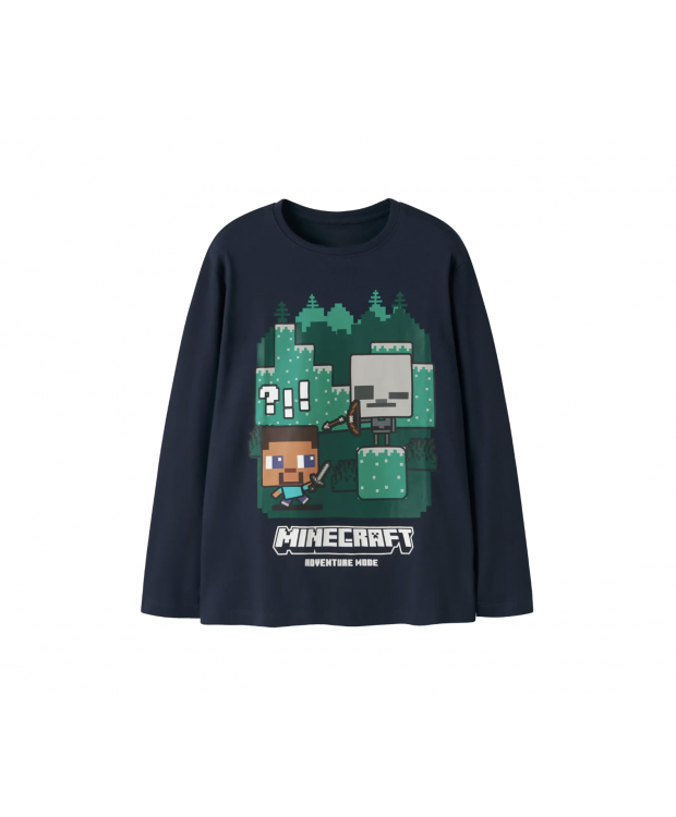 Name It Minecraft langærmet T-shirt i marineblå til dreng billede 5
