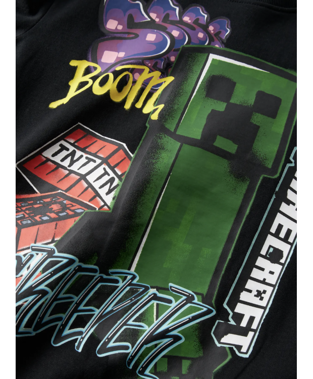 Name It Minecraft sweatshirt i sort til drenge billede 2