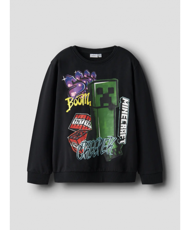Name It Minecraft sweatshirt i sort til drenge billede 3