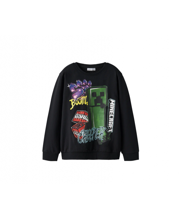 Name It Minecraft sweatshirt i sort til drenge billede 5
