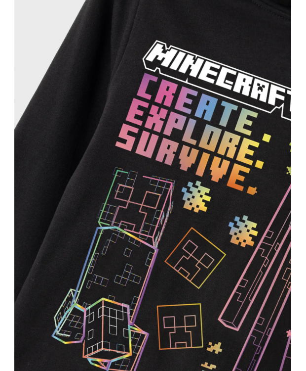 Name It Minecraft hættetrøje i sort til drenge billede 2