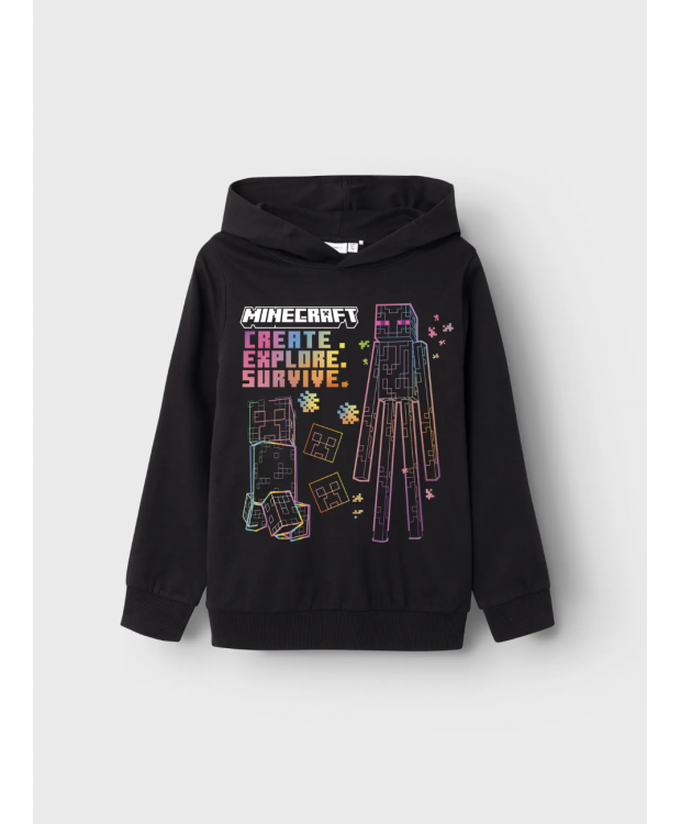Name It Minecraft hættetrøje i sort til drenge billede 1