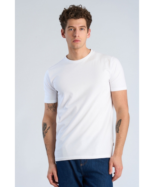Lindbergh hvid T-shirt med rund hals billede 1