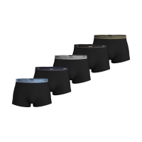 BOSS 5-pak Essential Menswear-trunks i sort med farvet linning til herre