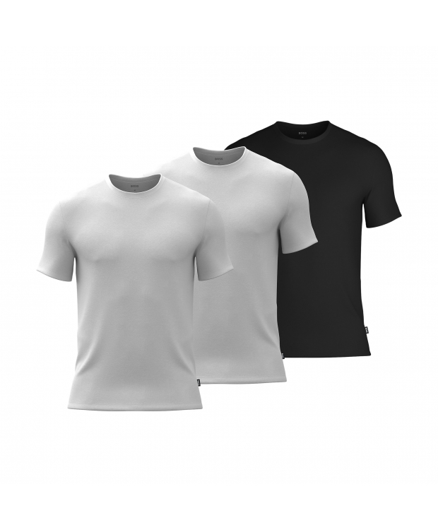 BOSS 3-pak bambus-T-shirts i hvid og sort til herre billede 2