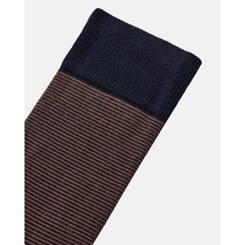 JBS bomuldsstrømper med smalle brune og beige striber til herre billede 3