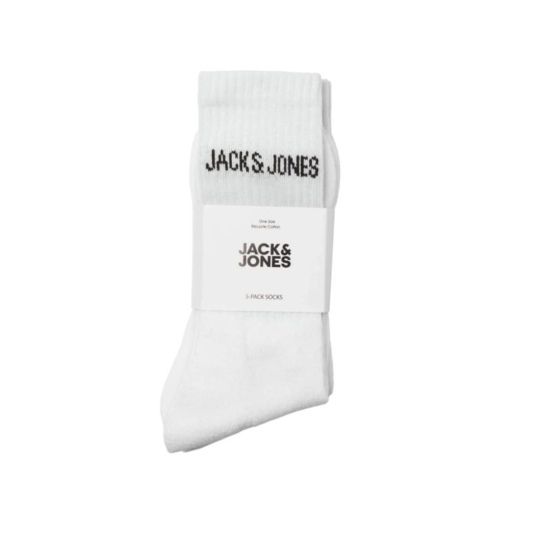 JACK & JONES 5-pak tennissokker hvide til herre billede 3