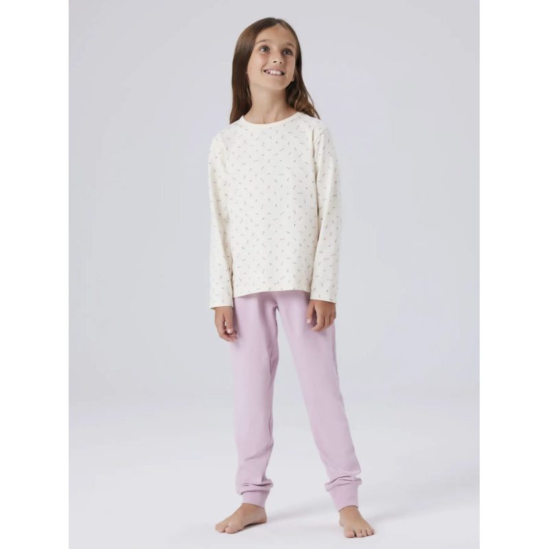 NAME IT 2-pak pyjamassæt med hjerter og blomster til piger billede 1