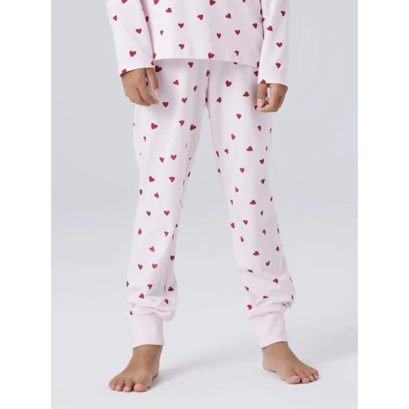 NAME IT 2-pak pyjamassæt med hjerter og blomster til piger billede 6