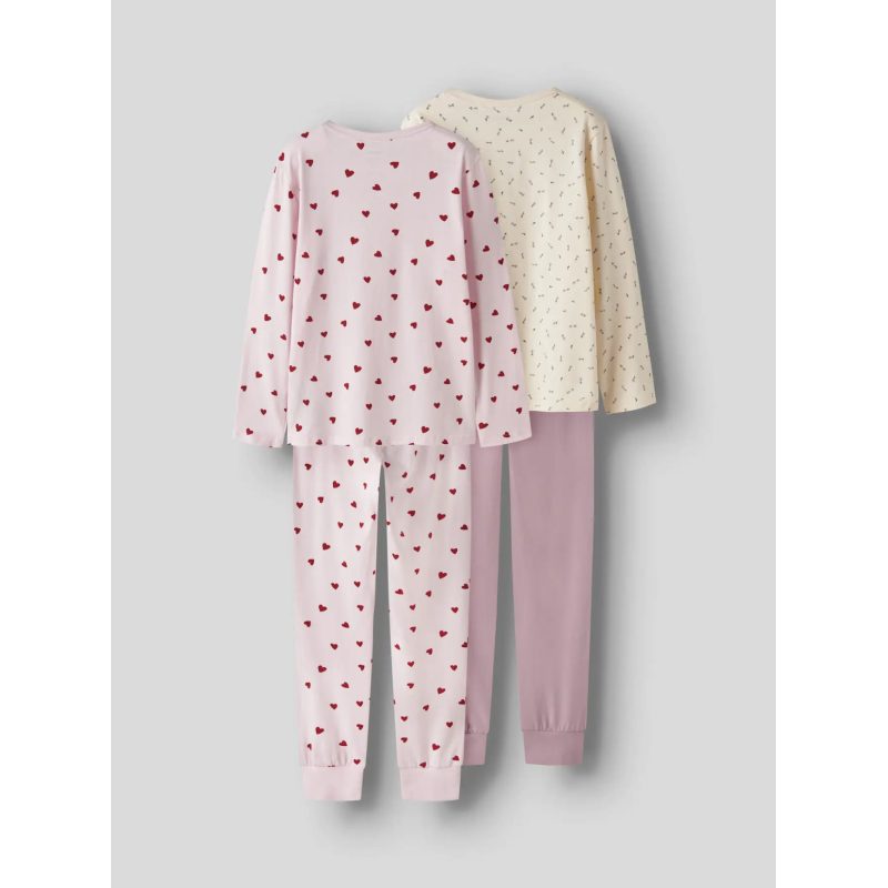 NAME IT 2-pak pyjamassæt med hjerter og blomster til piger billede 7