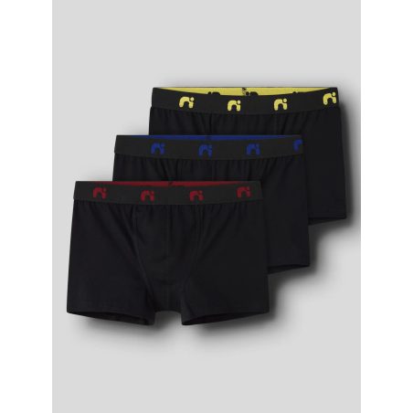 NAME IT 3-pak sorte boxershorts med farvede logoer til drenge