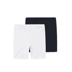NAME IT 2-pak korte leggings i mørkeblå og hvid til piger