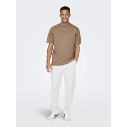 ONLY & SONS Hørbukser Loose Fit I bright white til herre