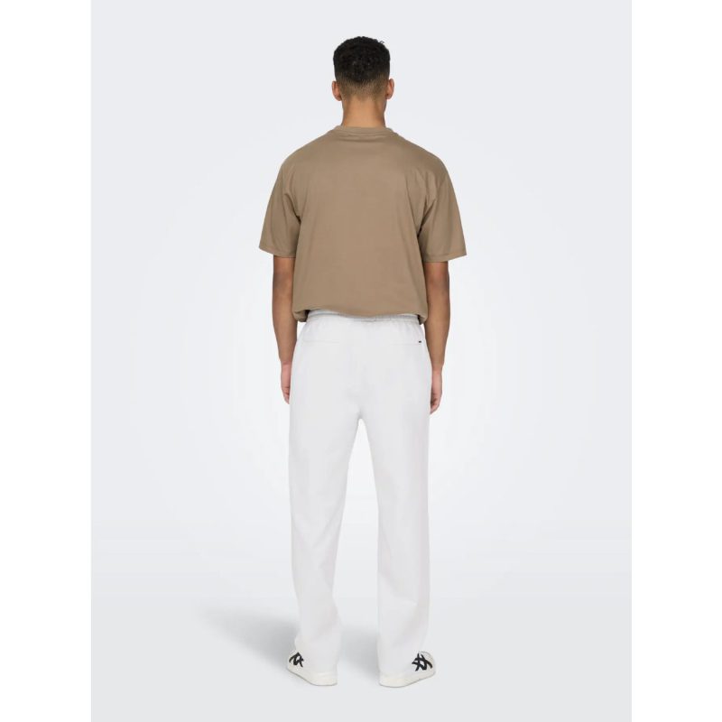 ONLY & SONS Hørbukser Loose Fit I bright white til herre billede 5