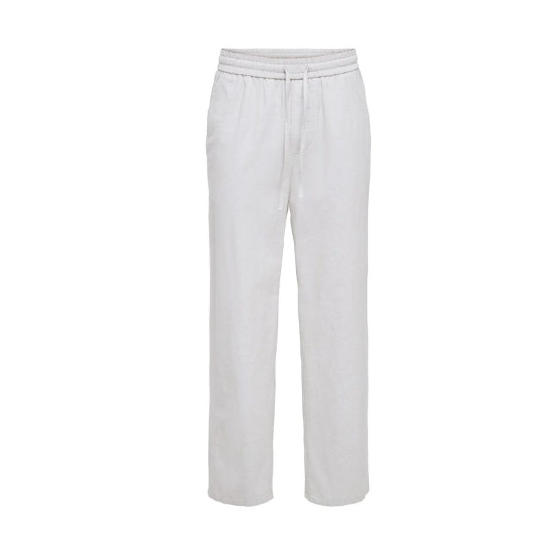 ONLY & SONS Hørbukser Loose Fit I bright white til herre billede 2