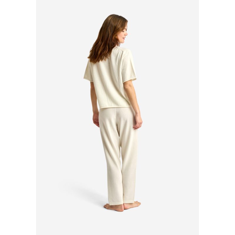JBS of Denmark ivory T-shirt i merinould til kvinder billede 4