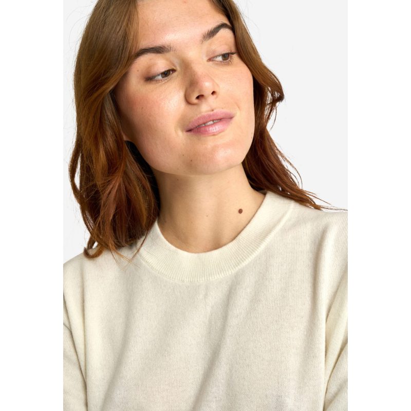 JBS of Denmark ivory T-shirt i merinould til kvinder billede 5