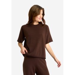 JBS of Denmark brun T-shirt i merinould til kvinder