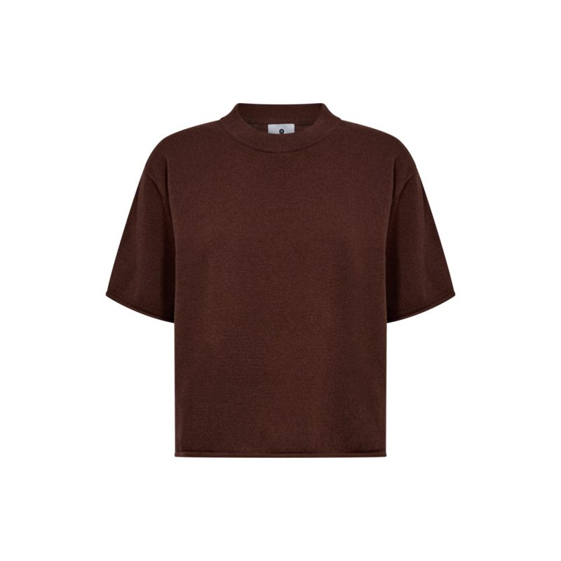 JBS of Denmark brun T-shirt i merinould til kvinder billede 2
