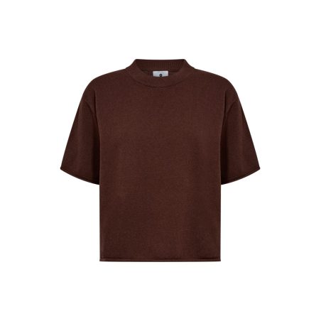 JBS of Denmark brun T-shirt i merinould til kvinder