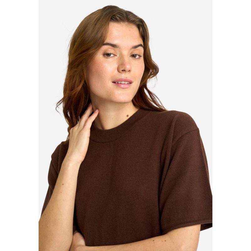 JBS of Denmark brun T-shirt i merinould til kvinder billede 7
