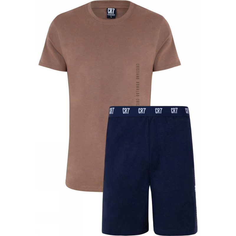 CR7 pyjamassæt i bomuld i brun og sort til herre billede 5
