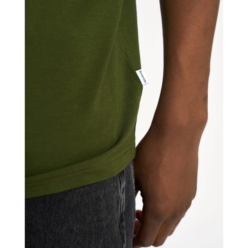 Resteröds grøn bambus-T-shirt med rund hals til herre billede 3