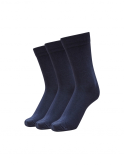 Selected 3-pak navy bomuldsstrømper til herre – onesize – outlet