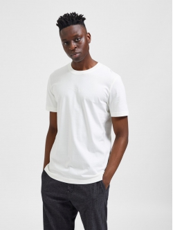 Selected Boris hvid printet T-shirt til herre – outlet