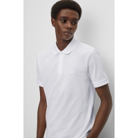 BOSS Poloshirt til Herre i Hvid – Regular Fit i Økologisk Bomuld