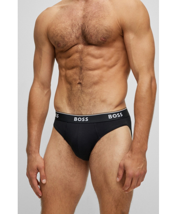 BOSS 3-pak Briefs til Herre i Sort – Bomuld med Stretch billede 2