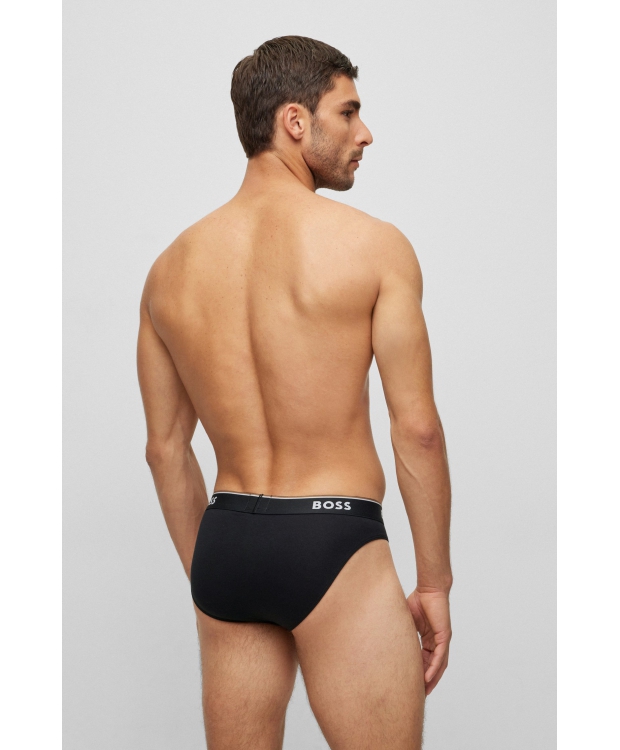 BOSS 3-pak Briefs til Herre i Sort – Bomuld med Stretch billede 4