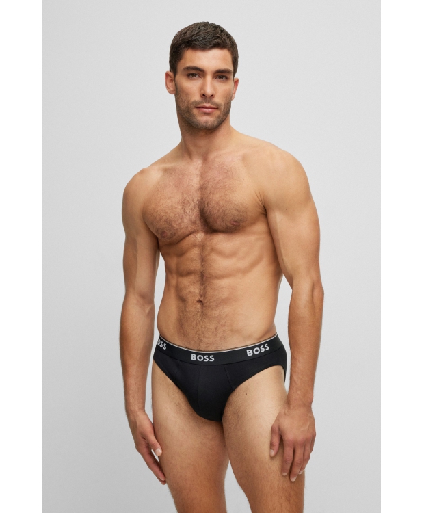 BOSS 3-pak briefs i grå og sort til herre billede 6